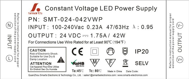 42W led power supply