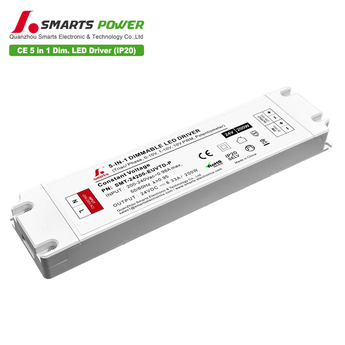 constant voltage plastic cabinet 5 in 1 led driver 12v 200w