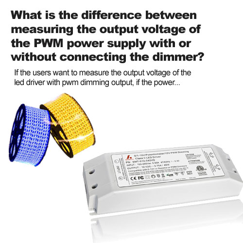 Was ist der Unterschied zwischen dem Anschluss eines Dimmers und dem Nichtanschluss eines Dimmers zur Messung der Ausgangsspannung des PWM-Netzteils?
        