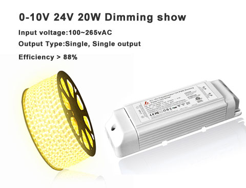  0-10v dimmen show-  Die Einführung von 24v  20W Konstantspannungs-LED-Treiber